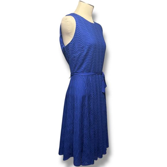 Danny and Nicole Sleeveless Scallop Dress Cobalt Blue 16 - Picture 4 of 6